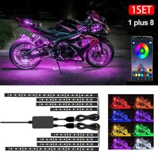 8x Motorrad LED RGB Streifen